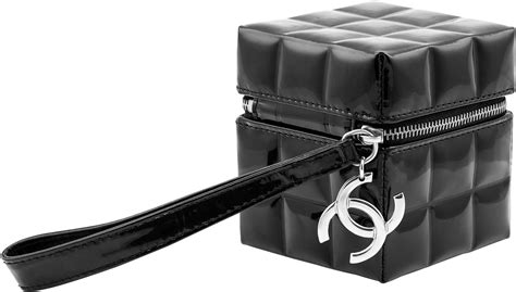 chanel rubik's cube|CHANEL Patent Camelia Rubiks Cube Wristlet Black.